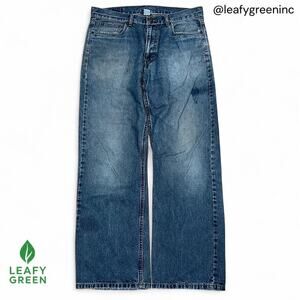OTB Baggy Bootcut Flared Jeans us sz 34x30 Horseshoe Vintage Denim Wisker Wash